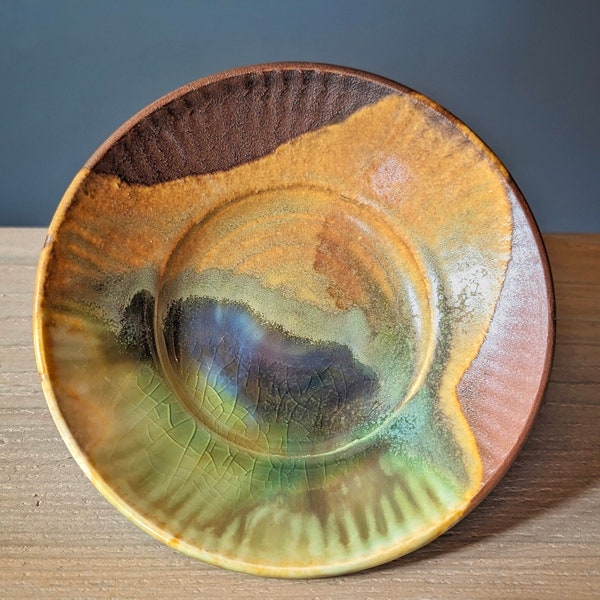 Olive oil dipping dish Copper green