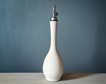 White porcelain olive oil bottle