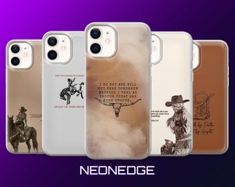 Cowboy Quotes Phone Case Rodeo Western Cover for iPhone 17Pro, 16, 15, 14, 13, 12, Samsung S26, S25, S24, S23, A17, A57, A37 Pixel 10, 9