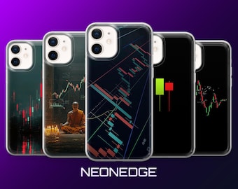 Trading Bitcoin Phone Case Candles Wallet für iPhone 17Pro, 16, 15, 14, 13, 12, Samsung S26, S25, S24, S23, A17, A57, A37 Pixel 10, 9
