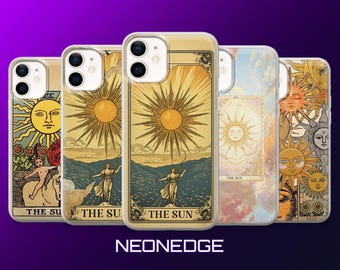 Sonne Tarot Handyhülle spirituelle Boho Hülle für iPhone 17Pro, 16, 15, 14, 13, 12, Samsung S26, S25, S24, S23, A17, A57, A37 Pixel 10, 9