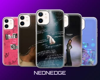 Ariana Grande Phone Case Song Quotes MagSafe Cover for iPhone 17Pro, 16, 15, 14, 13, Samsung S26, S25, S24, S23, A17, A57, A37 Pixel 10, 9