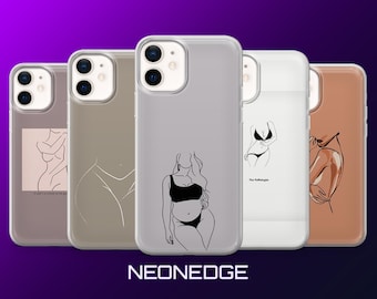 Body Positivity Phone Case Line Art Women Cover for iPhone 17Pro, 16, 15, 14, 13, 12, Samsung S26, S25, S24, S23, A17, A57, A37 Pixel 10, 9