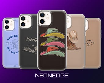 Western Hats Phone Case Cowboy Cowgirl Cover for iPhone 17Pro, 16, 15, 14, 13, 12, Samsung S26, S25, S24, S23, A17, A57, A37 Pixel 10, 9