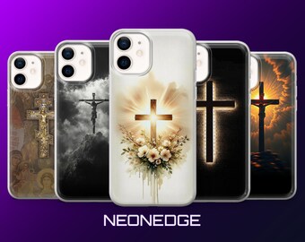 Holy Cross Phone Case Religious Jesus Cover for iPhone 17Pro, 16, 15, 14, 13, 12, Samsung S26, S25, S24, S23, A17, A57, A37 Pixel 10, 9