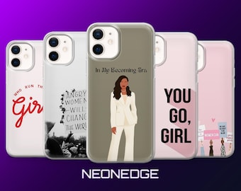 Women's Power Phone Case Strength Feminine Cover for iPhone 17Pro, 16, 15, 14, 13, 12, Samsung S26, S25, S24, S23, A17, A57, A37 Pixel 10, 9
