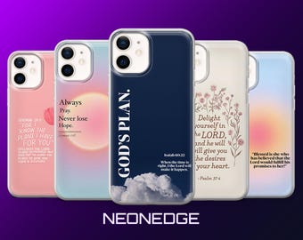 Bible Quotes Phone Case God Jesus Cover for iPhone 17Pro, 16, 15, 14, 13, 12, Samsung S26, S25, S24, S23, A17, A57, A37 Pixel 10, 9