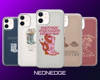 Cowgirl Quotes Phone Case Cowboy Western Cover for iPhone 17Pro, 16, 15, 14, 13, 12, Samsung S26, S25, S24, S23, A17, A57, A37 Pixel 10, 9