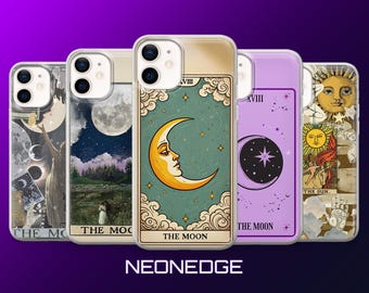 Mond Tarot Handyhülle Spirituelle Witchy Cover für iPhone 17Pro, 16, 15, 14, 13, 12, Samsung S26, S25, S24, S23, A17, A57, A37 Pixel 10, 9