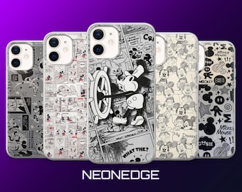 Disney Vintage Phone Case Mickey Mouse Minnie MagSafe Cover for iPhone 17Pro, 16, 15, 14, 13, Samsung S26, S25, S24, S23, A17, Pixel 10, 9