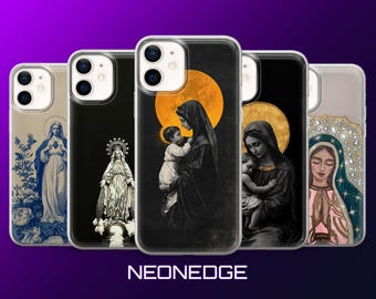 Virgin Mary Phone Case Jesus God Christian Cover for iPhone 17Pro, 16, 15, 14, 13, 12, Samsung S26, S25, S24, S23, A17, A57, A37 Pixel 10, 9