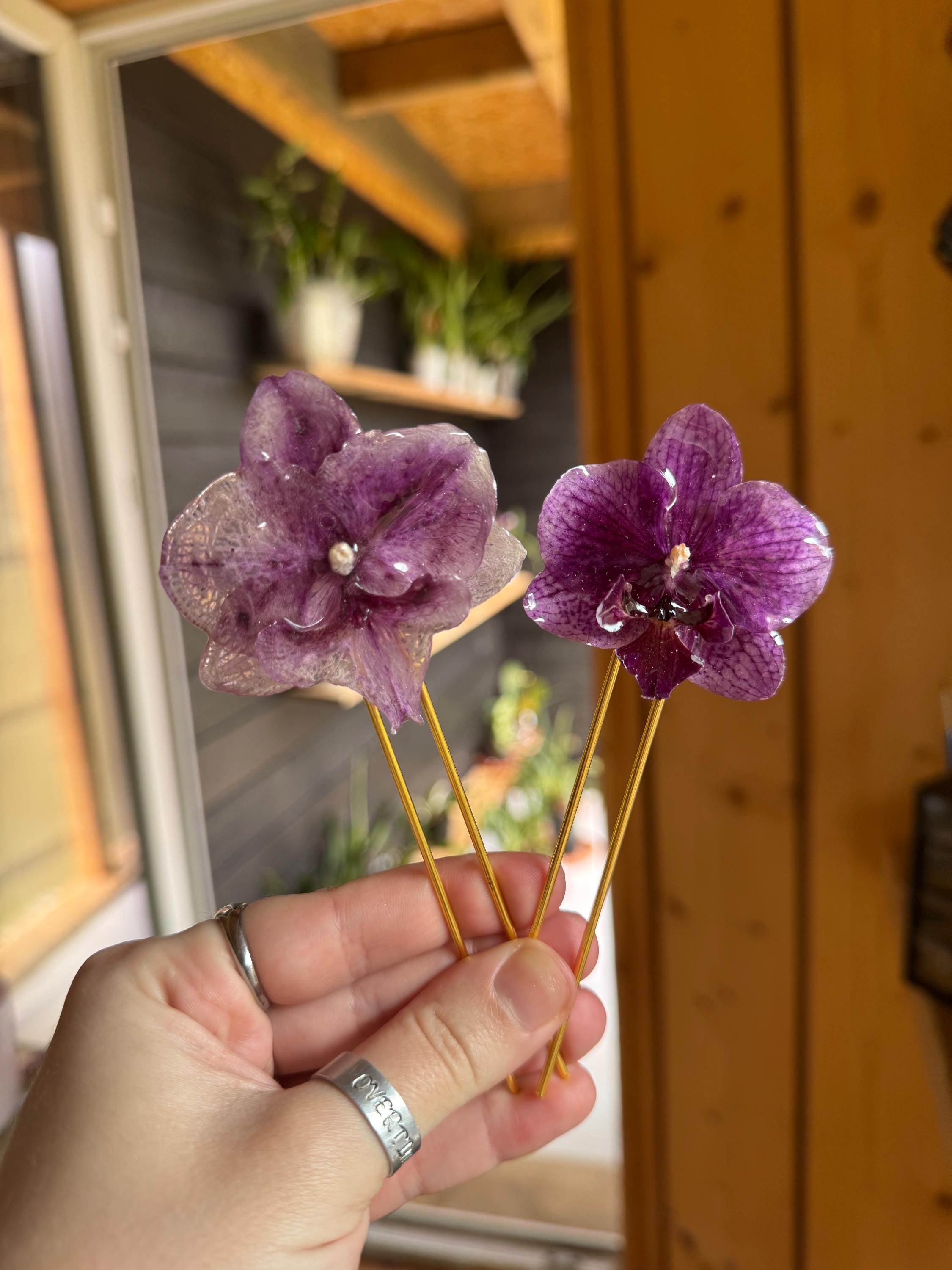 Iridescent Purple Flower Brooch Pin - Women\'s Hair Accessory 120531_обработано.jpg main image 2