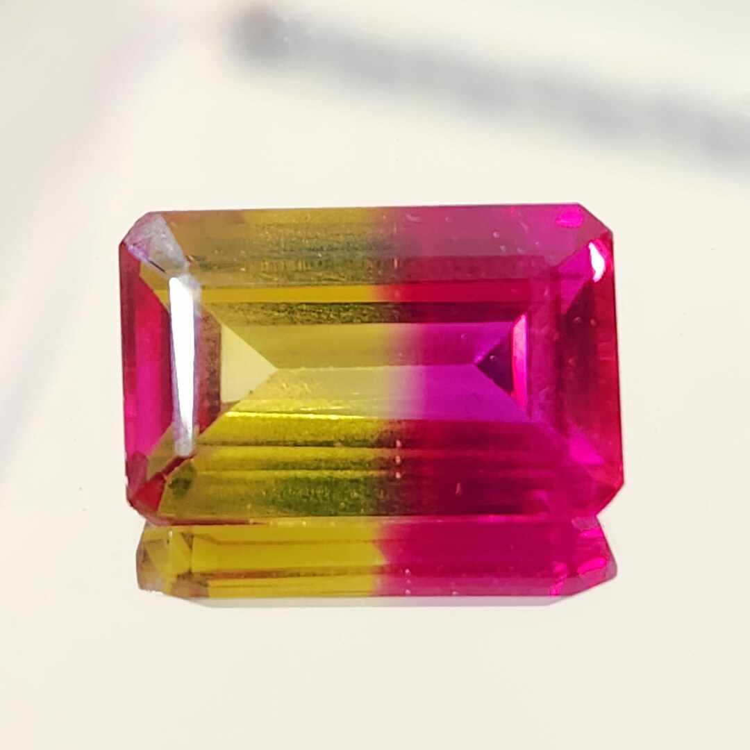 Bi Color Sapphire 17x11 Mm Emerald Cut Loose Gemstone | Rare Two Tone ...