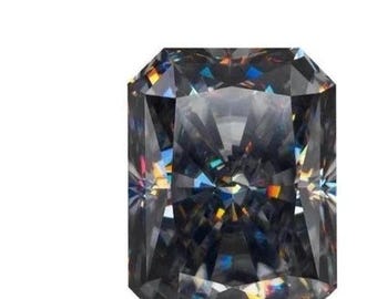 9x7mm Fancy Black Emerald Cut VVS1 Lab Grown Diamond Quality Loose Gemstone