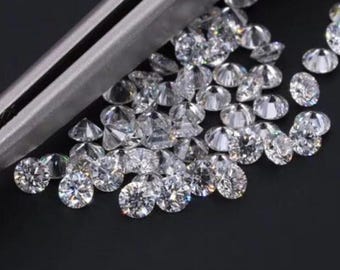 100 PCS Lab Grown White Diamond Moissanite  Round D Color, VVS1 Quality Loose Gemstone