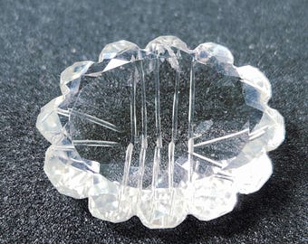 Gema oval de cristal grande, 28 x 23 mm, lapidação fantasia exclusiva, berilo verde natural para confecção de joias, gema solta enorme e marcante.