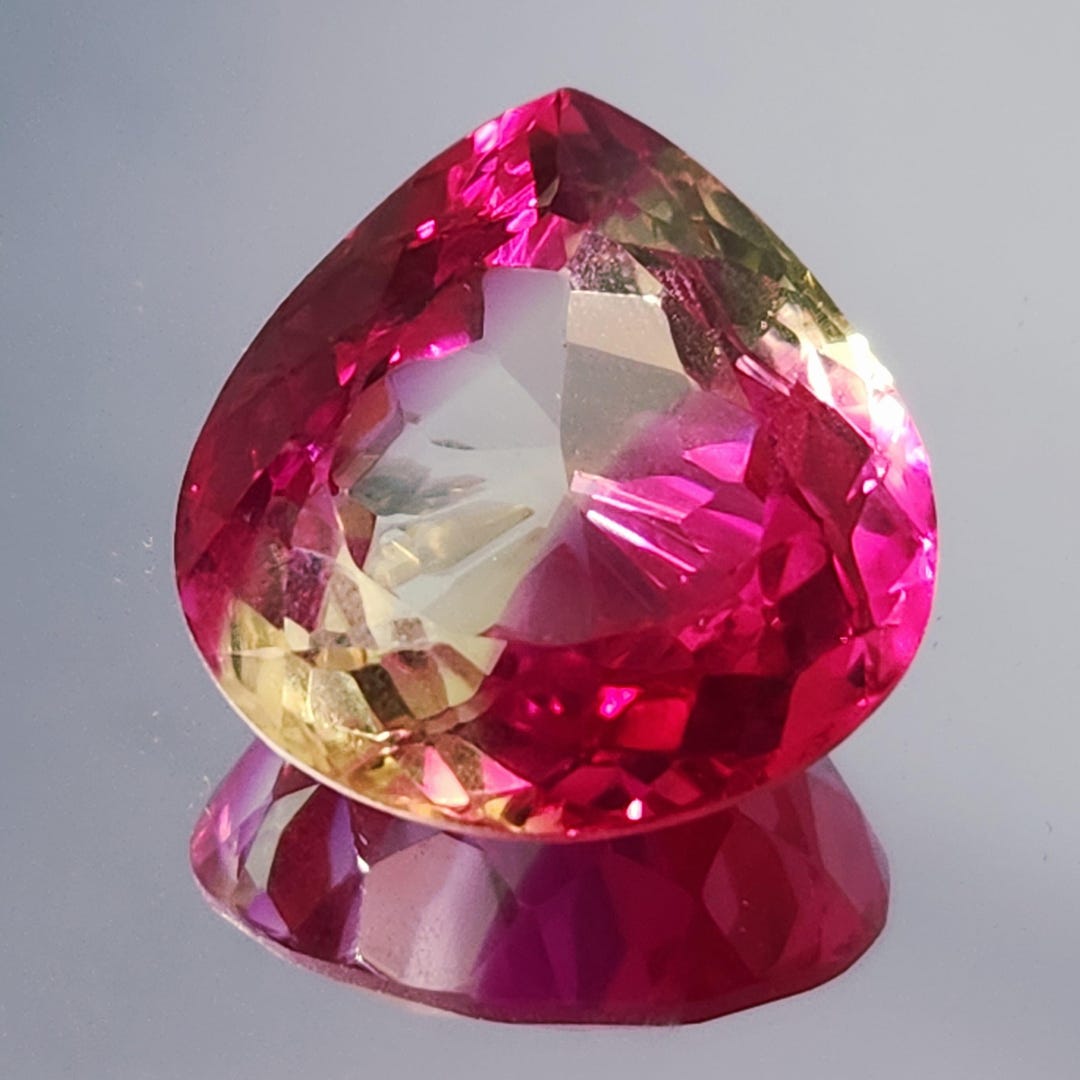 Bi Color Sapphire 22x21 Mm Heart Cut Loose Gemstone | Rare Two Tone ...