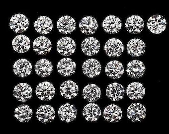 100 PCS Lab Grown White Diamond 3MM Round D Color, VVS1 Quality Loose Gemstone