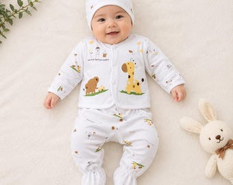 Handmade Newborn gift Outfit coming home outfit baby shower gift newborn photoshoot outfit baby shower gift knit baby clothes 0-3M outfit