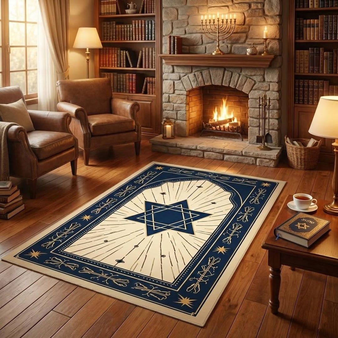 Judaica Rug Star of David Rug, Jewish Prayer Mat, Bar Mitzvah Gift, Judaica Home ...