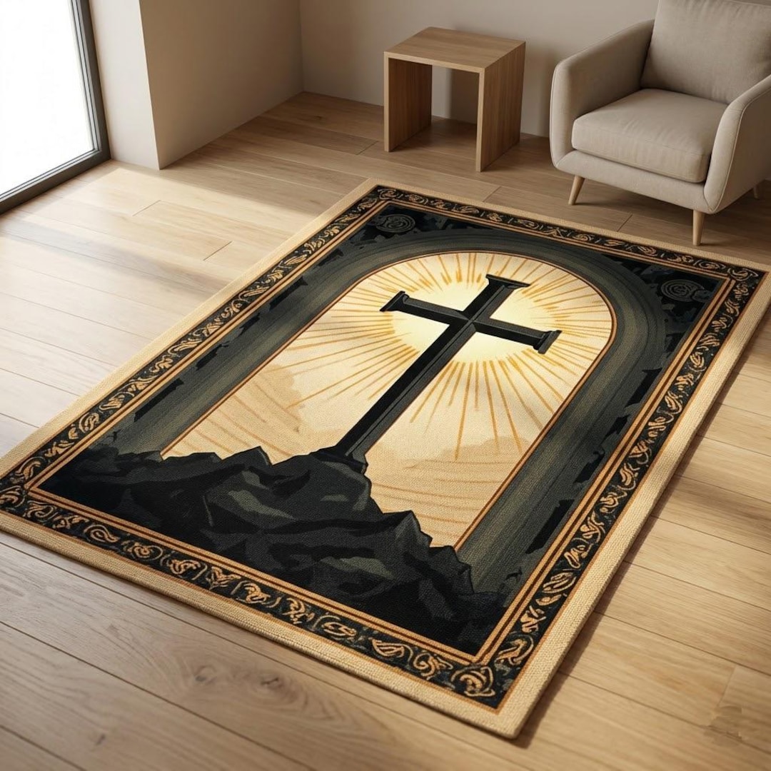 Pulpit Rug Christian Prayer Rug, Cross Kneeling Mat, Catholic Home Altar, Pastor ...