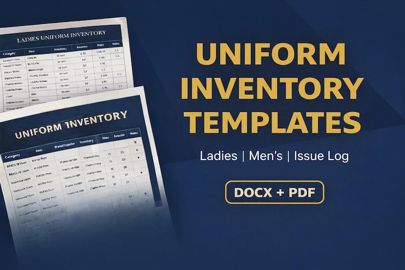 Inventory Lettering Design Yacht Uniform Inventory Templates | Crew Issue Log (DOCX & PDF) - Etsy