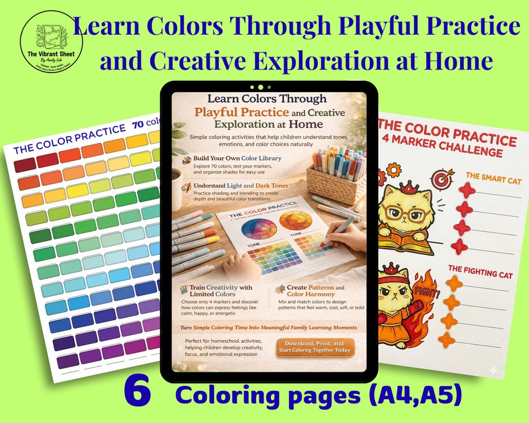 Printable Color Practice Workbook Swatch Library Tone Training and ...
