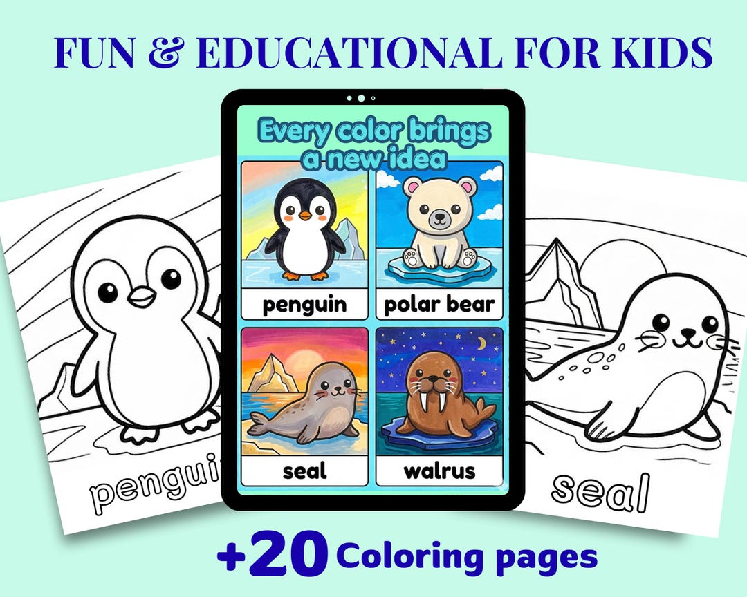 Animal Vocabulary Coloring Book for Kids Homeschool Learning Fine Motor ...