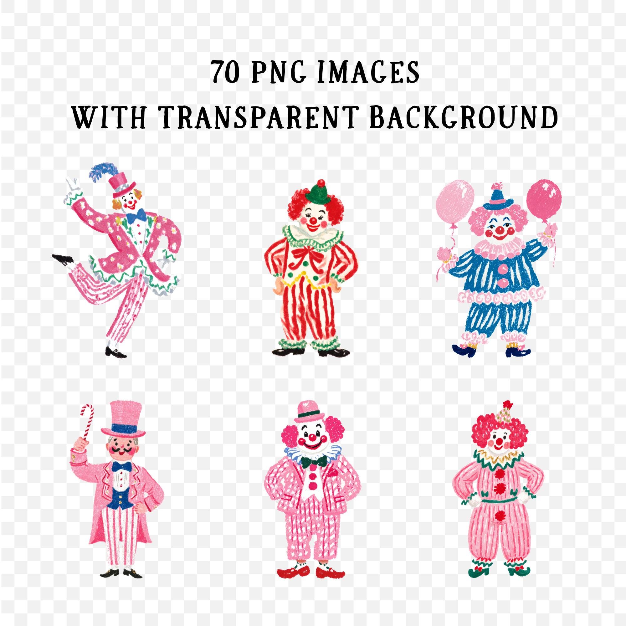 Vintage Circus Clipart Bundle | Retro Carnival PNG Graphics (digital ...