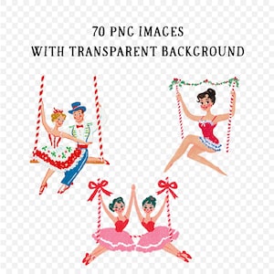 Vintage Circus Clipart Bundle | Retro Carnival PNG Graphics (digital ...