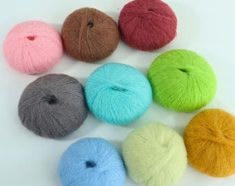 52 Shades Mohair Yarn - Warm Yarn Balls , Yarn for Shawls, Accessories, and Creative Crafting(A box of 10)