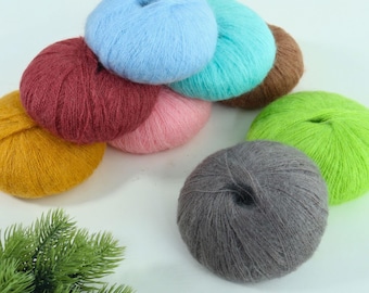 Soft Mohair Yarn - 52 Color Options, Yarn for Knitting, Crocheting, and Handmade Gifts(1 box of 5 pieces)