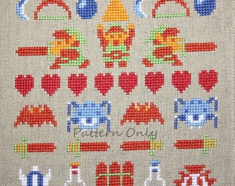 Legend of Zelda - NES - Band Sampler Cross Stitch PATTERN