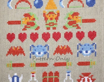 Legend of Zelda - NES - Band Sampler Cross Stitch PATTERN