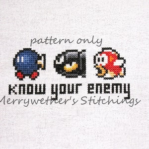 Super Mario - Know Your Enemy - Cross Stitch PATTERN