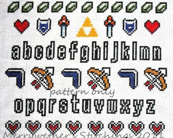 Legend of Zelda - Band Sampler Cross Stitch PATTERN