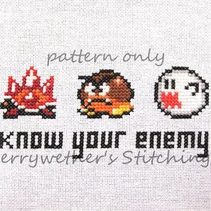 Super Mario World - Know Your Enemy - Cross Stitch PATTERN