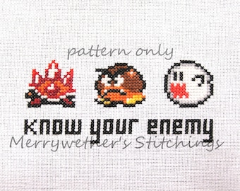 Super Mario World - Know Your Enemy - Cross Stitch PATTERN