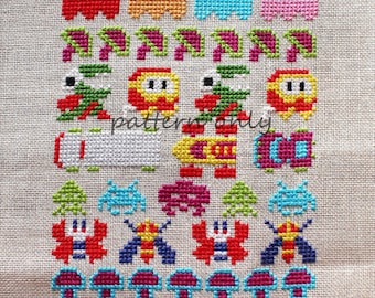 Arcade - Video Game Band Sampler Cross Stitch PATTERN