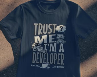 Camiseta para Desenvolvedor/Programador | Camiseta Divertida para Programador | Camiseta Nerd/Geek - Confie em Mim, Sou um Desenvolvedor