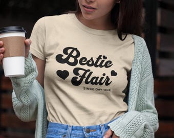 T-shirt en coton « Gift For Besties » | Cadeau meilleur ami Bestie Flair | Cadeau besties pour meilleure amie