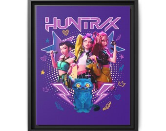 Cadeau de chambre à coucher encadré Huntrix pour enfants - Impression de chasseurs de démons Huntrix KPOP - Zoe Huntrix - Huntr/x Girls - Mira Zoey Rumi - Poster Huntrix