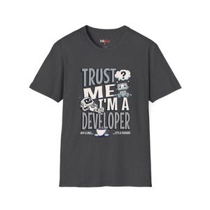 Camiseta para Desenvolvedor/Programador | Camiseta Divertida para Programador | Camiseta Nerd/Geek - Confie em Mim, Sou um Desenvolvedor imagem 6