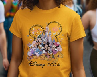 Chemise Château Disney | T-shirt contour Mickey | T-shirt Disneyland | T-shirt Disney Magic Kingdom Disney anniversaire voyage 2026