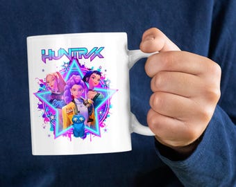 Huntrix KPOP Demon Hunter Mug pour enfants |  Mug KPOP pour ados | Tasse pour filles Hunter/x | Mug Zoey Mira Rumi