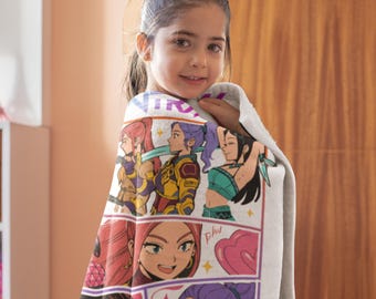 Couverture Huntrix Kids - Couverture Huntrix KPOP Demon Hunters - Couverture Zoe Huntrix - Huntr/x Girls - Couverture Zoey Mira Rumi