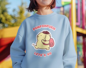 Sweat-shirt Pompompurin pour enfants | Chemise Sanrio pour enfants | Sweat-shirt mignon pour enfants