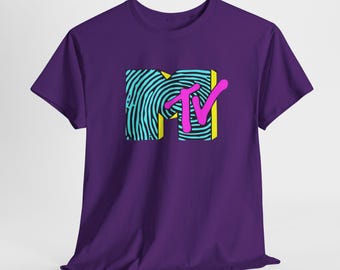 T-shirt rétro avec logo MTV | T-shirt néon des années 80