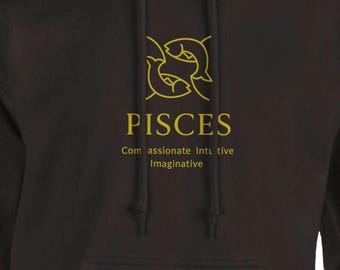 Sudadera unisex con capucha del zodiaco Piscis