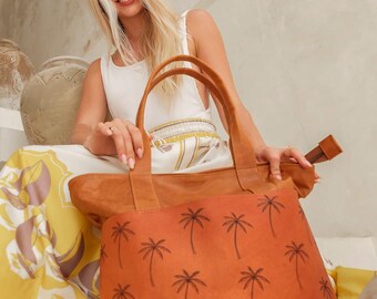 Palm Print Carryall Bag
